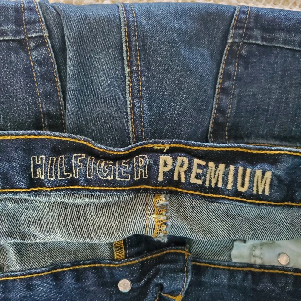Tommy Hilfiger Jeans Mens 40x32 Blue Relaxed Freedom Baggy Denim Whiskers Fade - Picture 8 of 11